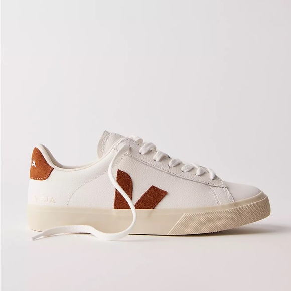 New Veja Campo Sneakers White Cognac Free People - Picture 2 of 7